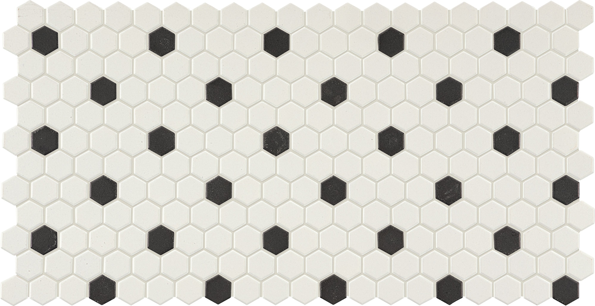 Ice White/Black, Hexagon, 1X1, Matte