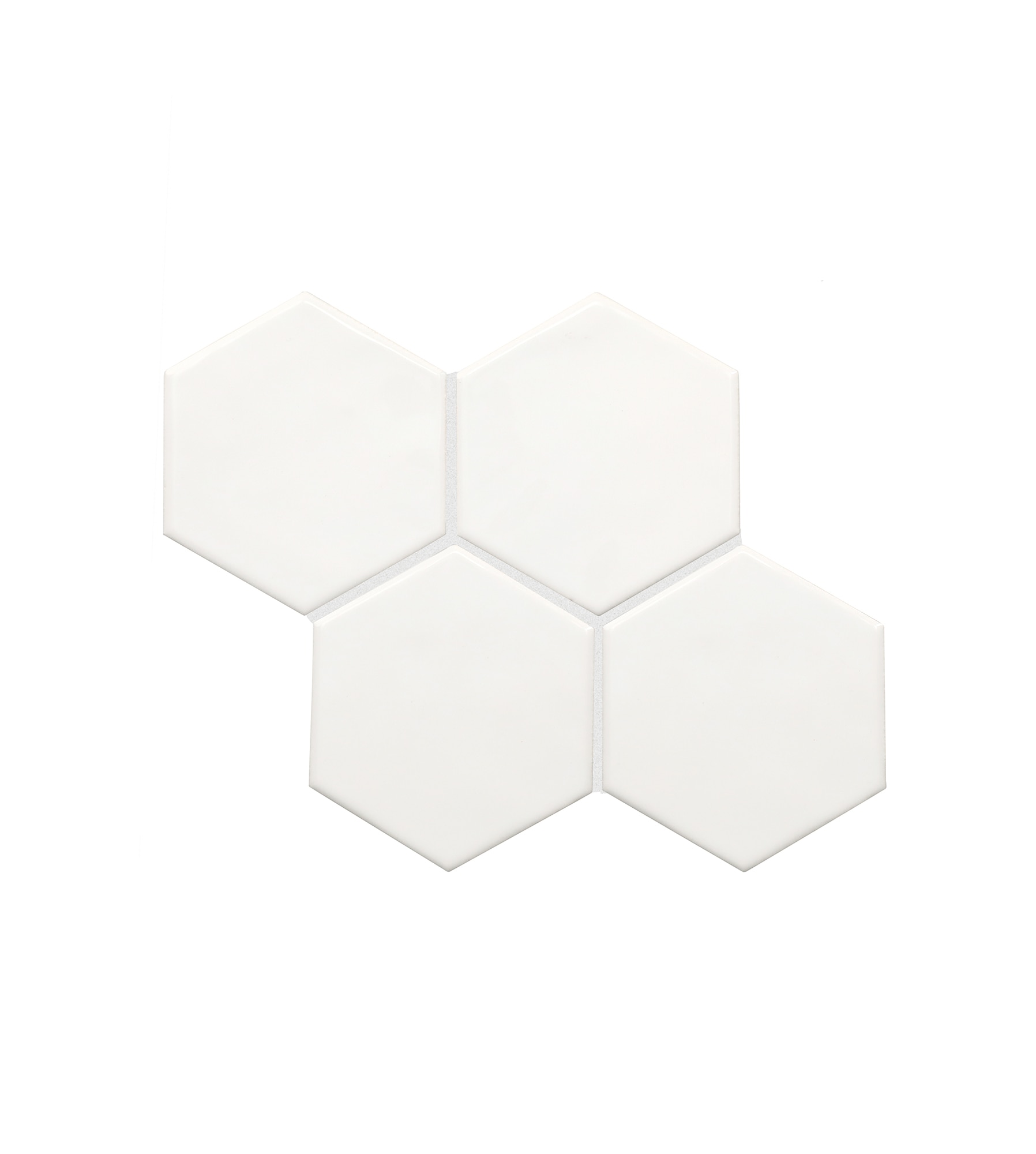 Meringue, Hexagon, 4, Undulated, Glossy