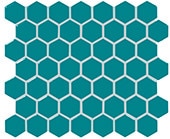 Ocean Blue, Hexagon, 1.5, Glossy