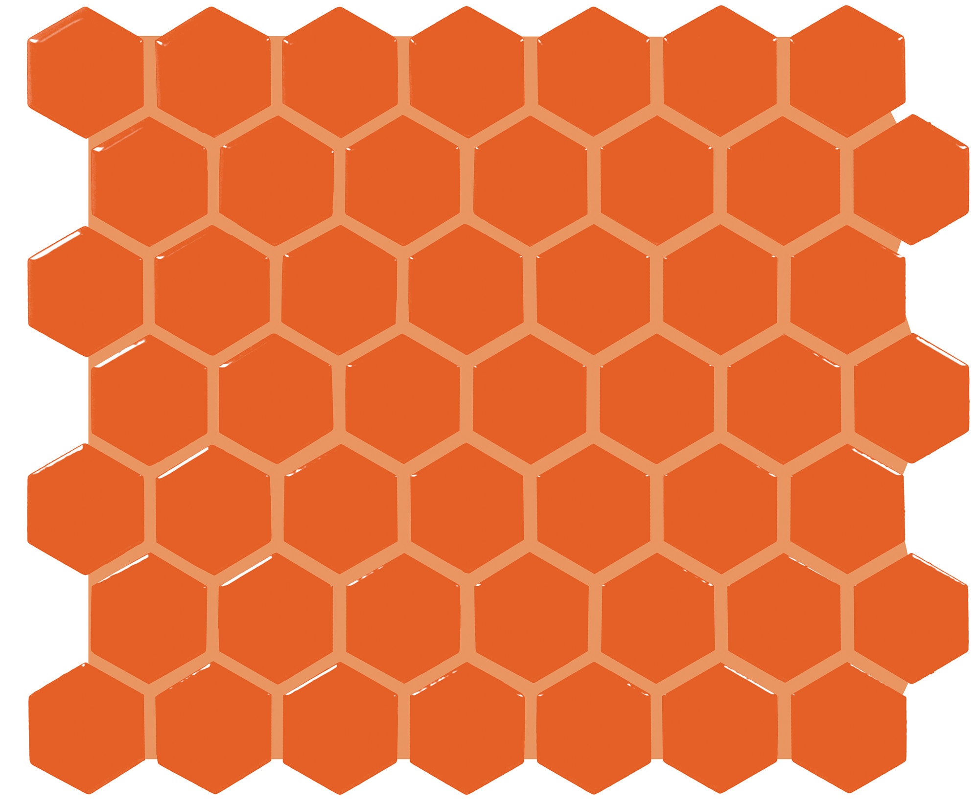 Orange Burst, Hexagon, 1.5, Glossy