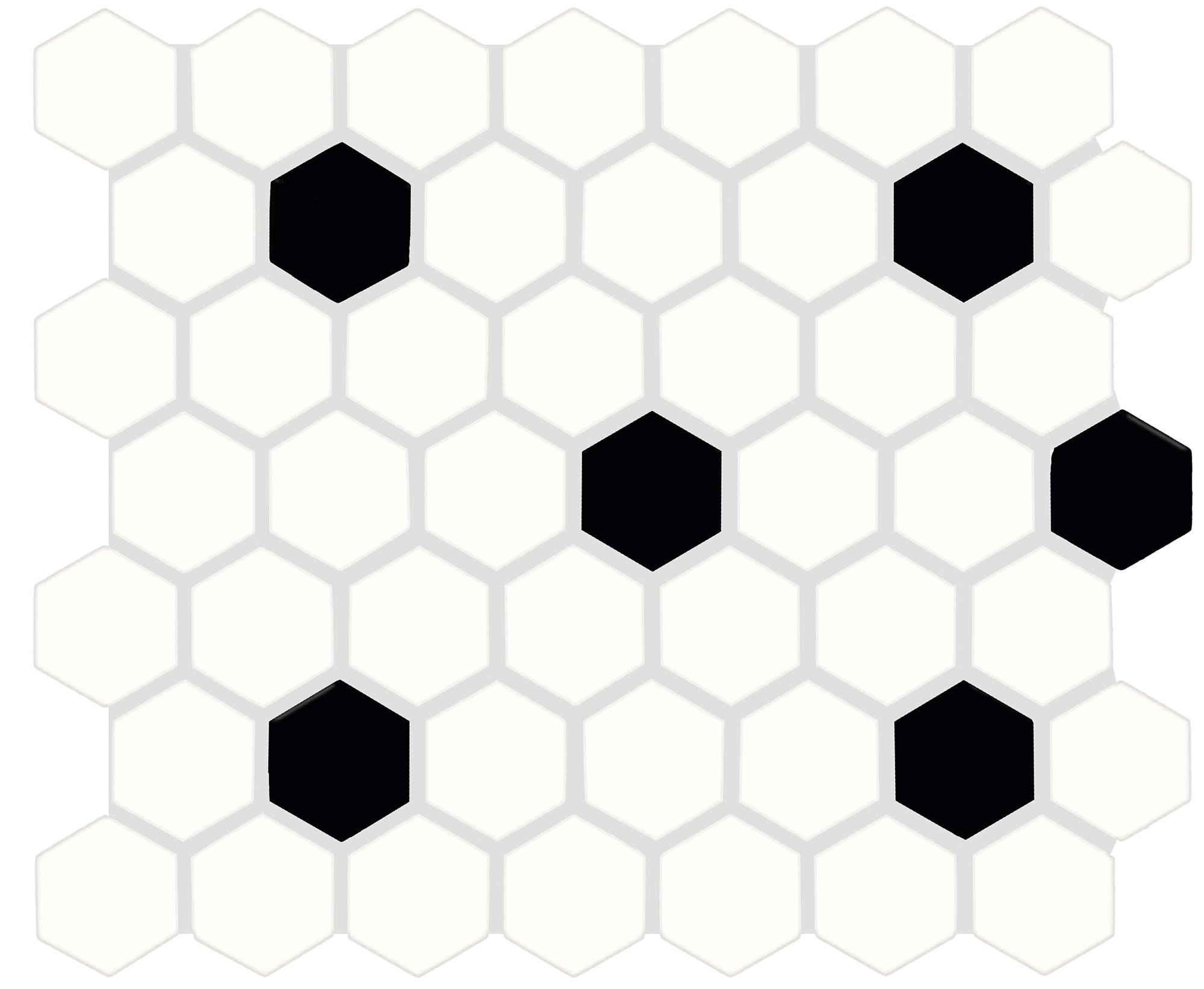 Arctic White/Black Matte, Hexagon, 1.5, 