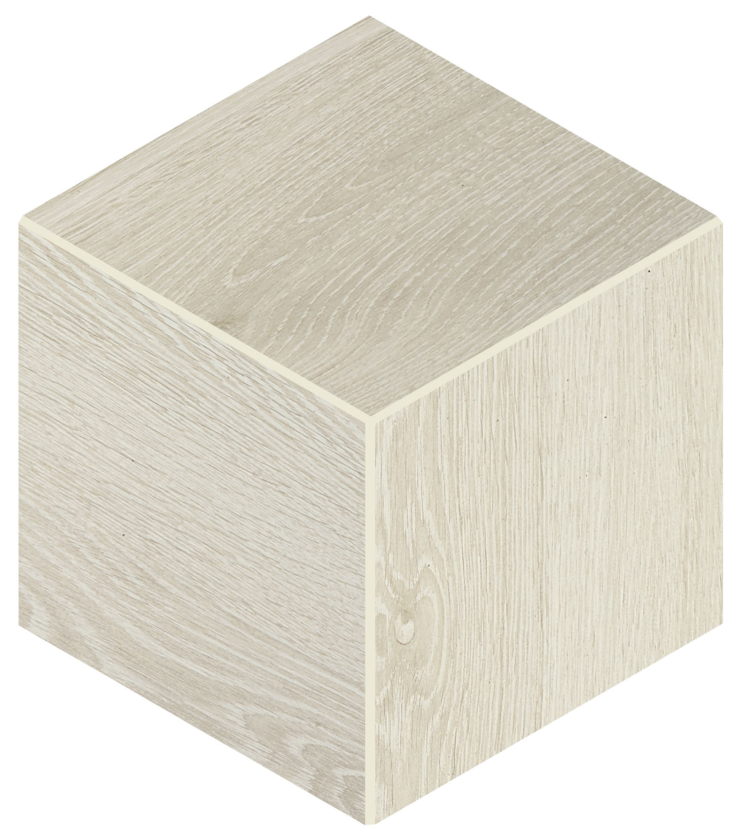 Ash White, 3D Cube, 12X12, Matte