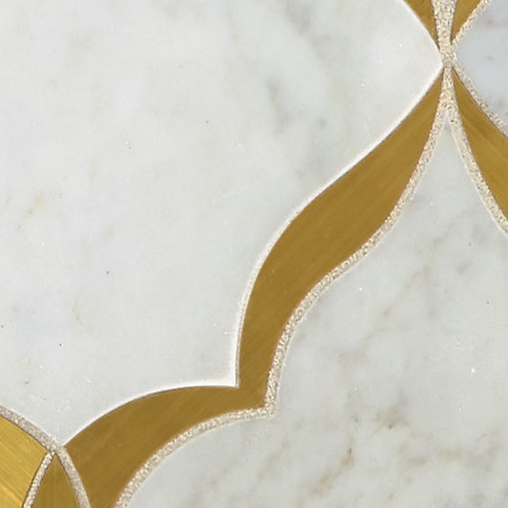 Carrara White/ Brass