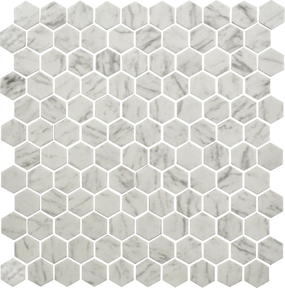Carrara, Hexagon, 1, Matte
