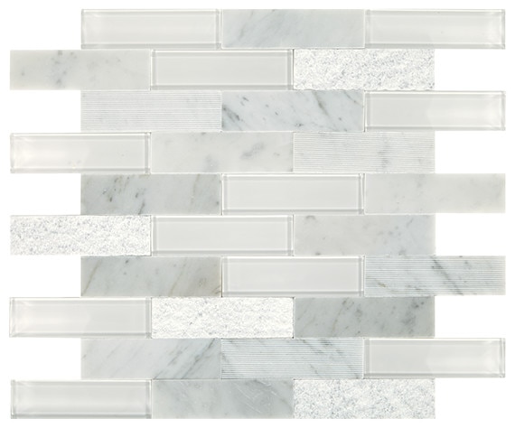Carrara White and glass Blend, Brick Joi