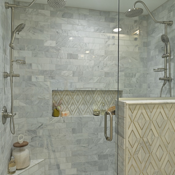 Natural Stone Tile In The Shower, Tiled Showers Pictures