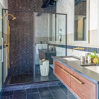 Gray deals shower tile