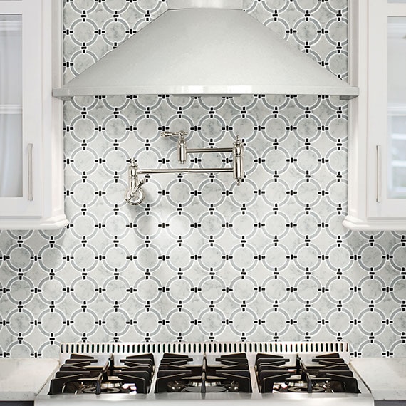 natural stone tile backsplash