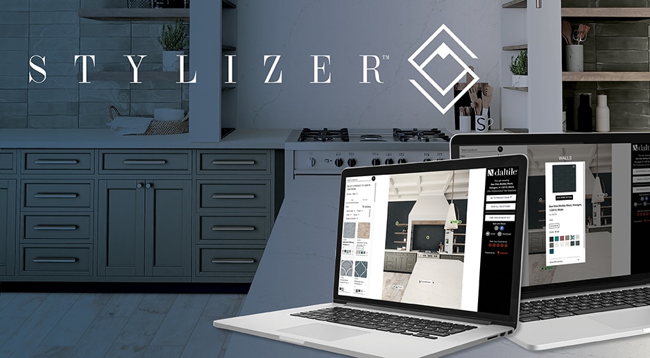 Daltile Stylizer, two laptops showing Daltile's stylizer page.