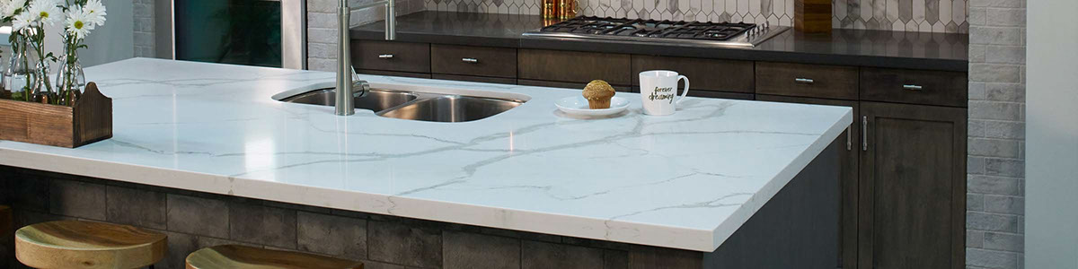 One Quartz Marble Look, White Marble Quartz Kitchen Countertops