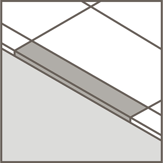 Line art depicting rectified L-edging trim tile