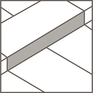 Line art depicting rectified riser trim tile