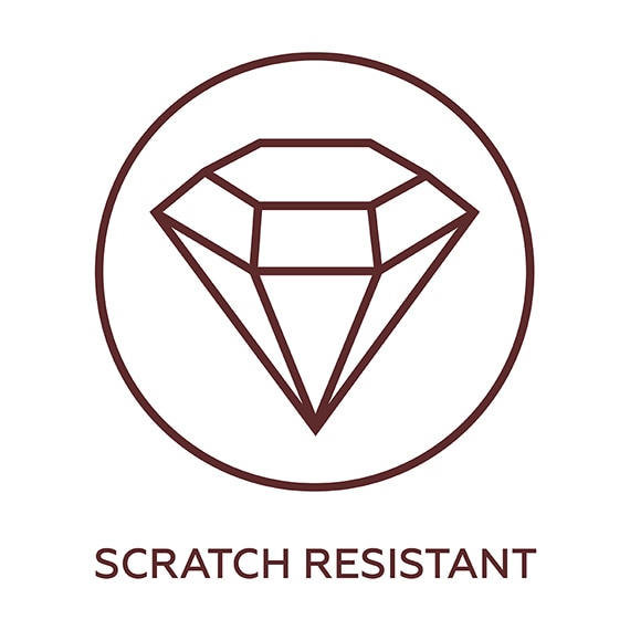 Scratch resistant, diamond icon.