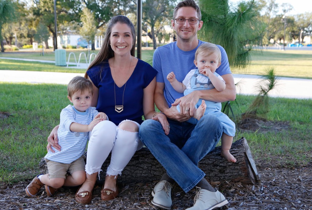 Lindsay Dean with her husband and two young sons