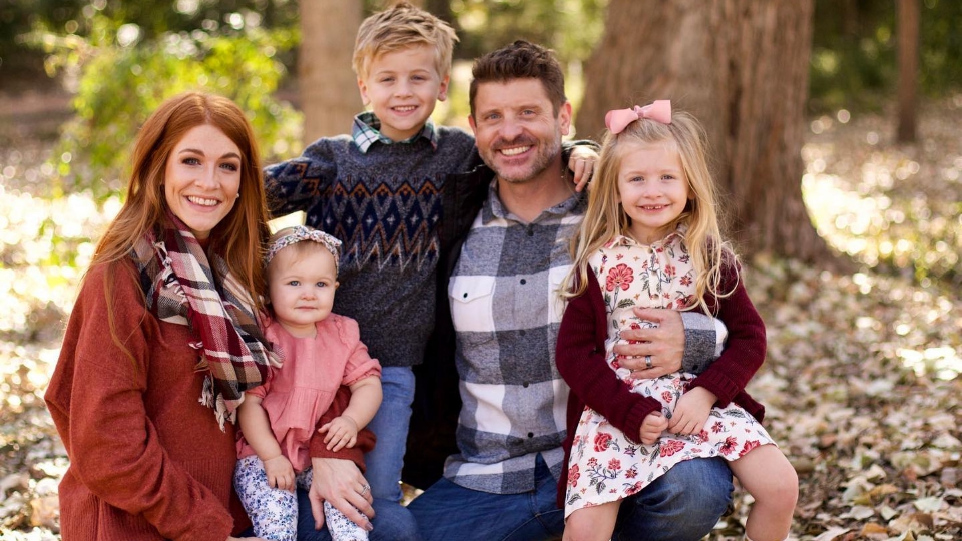 HGTV's No Demo Reno star Jennifer Todryk with her husband and children.