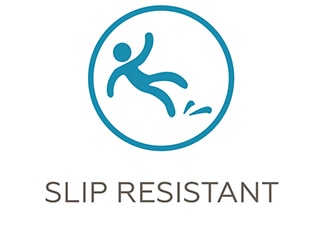 Slip resistant tile icon depicting illustration of person slipping.