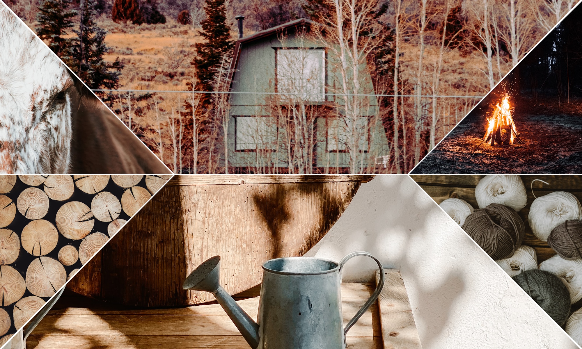 Modern Rurality mood board with rustic charm and cabin-inspired decor. 