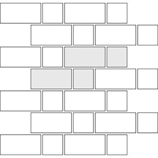 Alternating horizontal tile pattern guide for two tile sizes