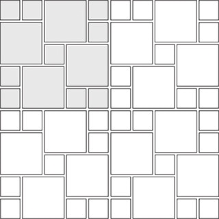 Multi-Pinwheel tile pattern guide for two tile sizes