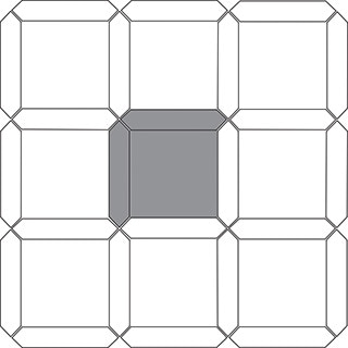Block and picket tile pattern guide for two tile sizes