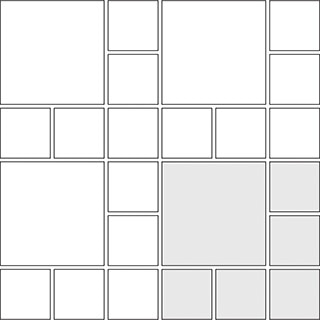 Stepping stone tile pattern guide for two tile sizes