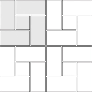 Windmill tile pattern guide for two tile sizes