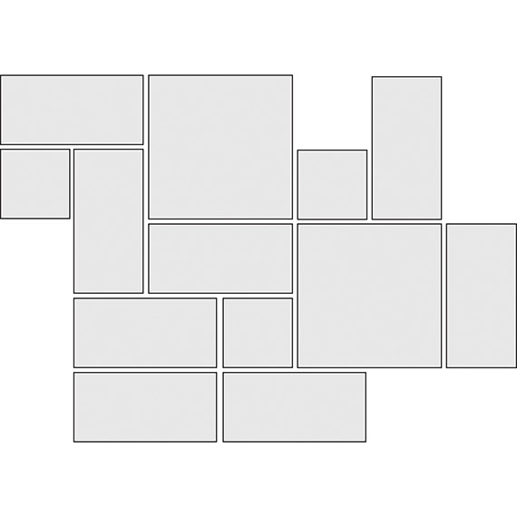 Vector tile pattern guide for three tile sizes