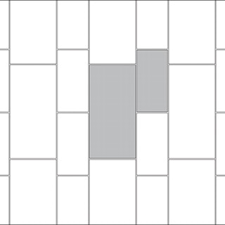 Corridor tile pattern guide for two tile sizes