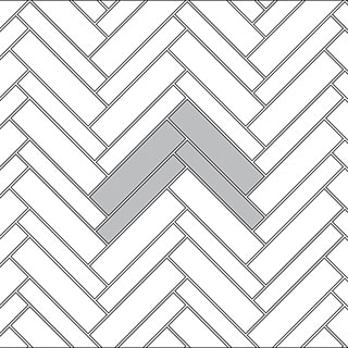 Herringbone tile pattern guide for two tile sizes