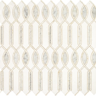 Daltile Mosaic Lavaliere Imaginare in Thasson White and Carrara White LV33