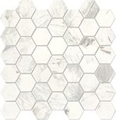 Stratus White, Hexagon, 2, Straight Edge