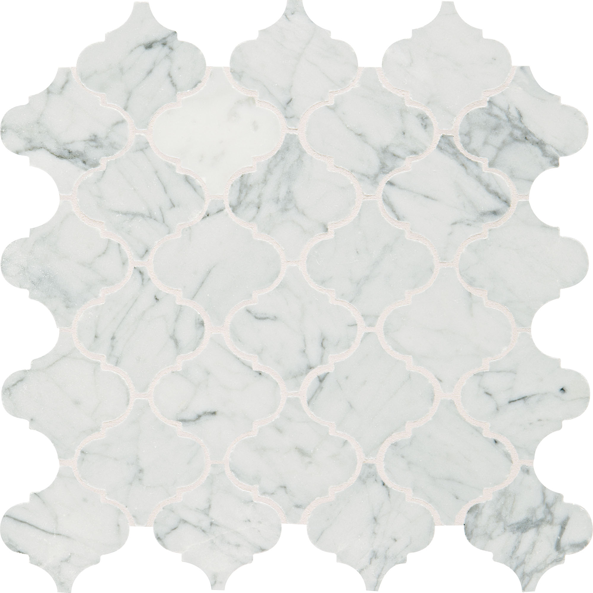 Carrara White, Baroque, 3X3, Straight Ed