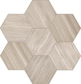 Chenille White, Hexagon, 18X20, Honed