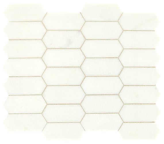 Thassos White, Elongated Hexagon, 2X4, S