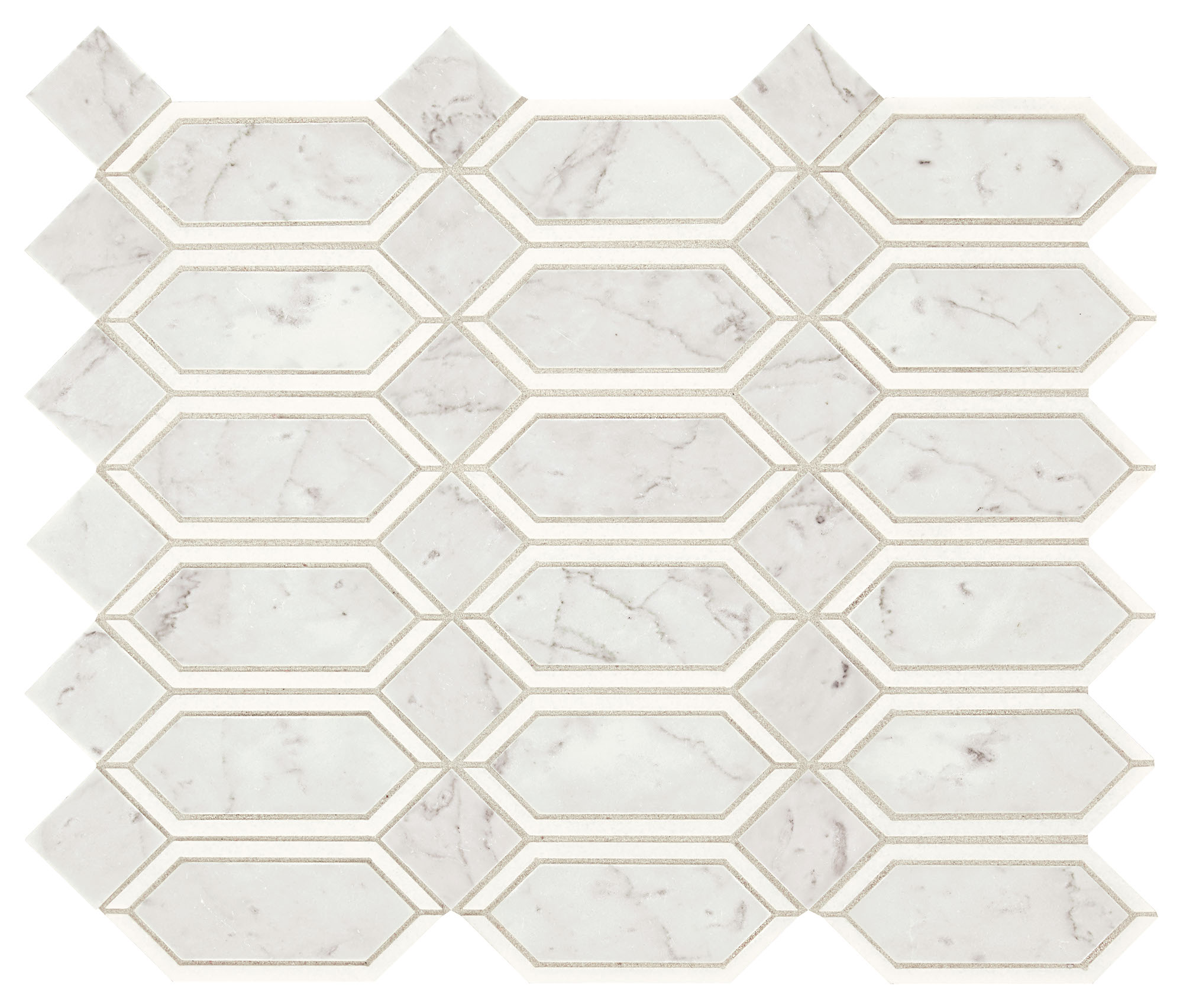 White And Gray, Linear Hexagon, Straight