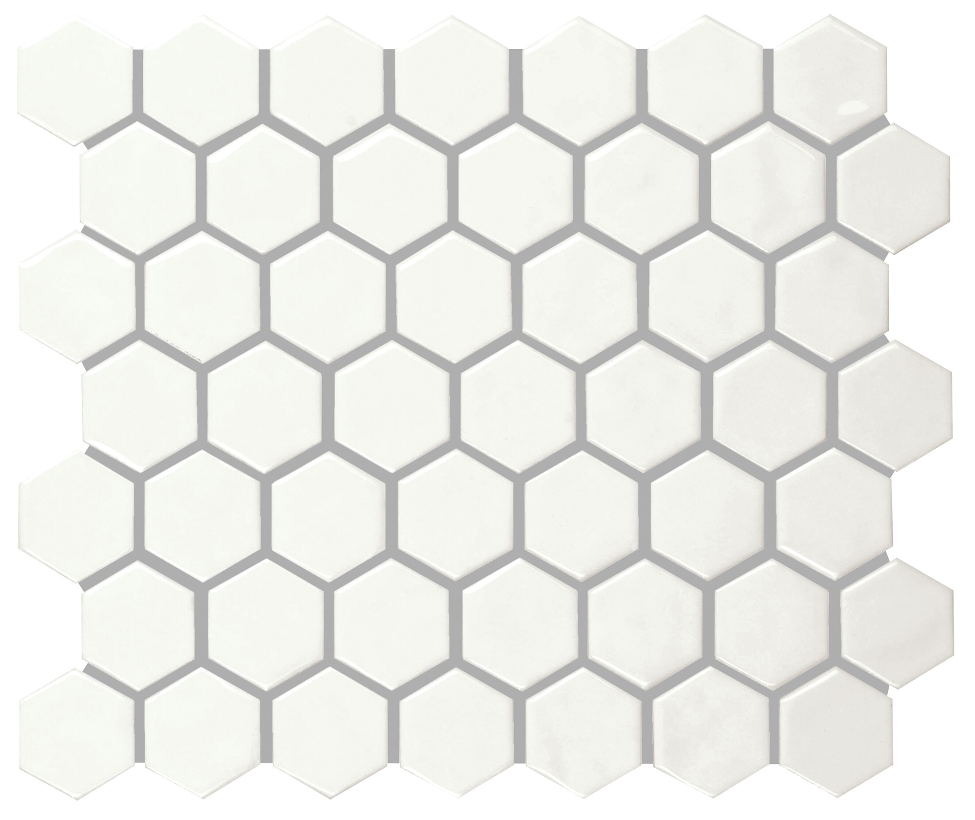 Elegant White, Hexagon, 1.5, Glossy