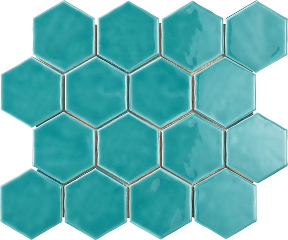 Wave, Hexagon, 3X3, Glossy
