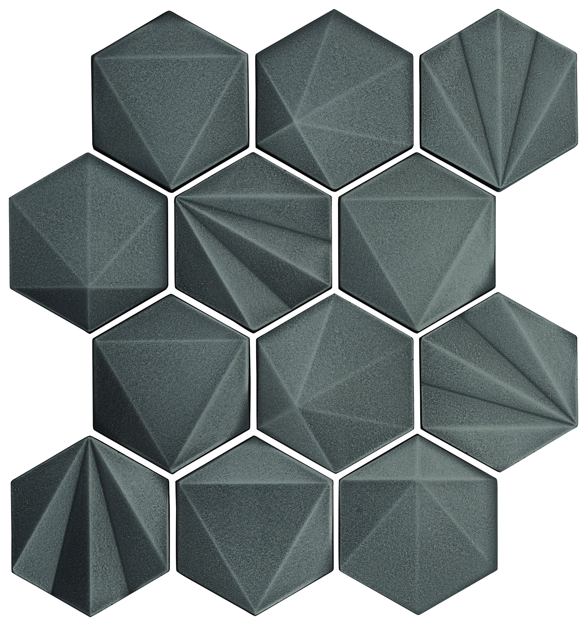 Gunmetal, Hexagon, 3X3, Satin