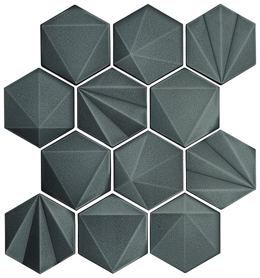 Gunmetal, Hexagon, 3X3, Satin