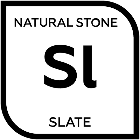 An icon representing natural slate tile with the letters S and L