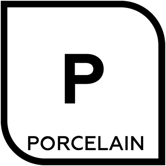 A icon representing porcelain tile with the letter P